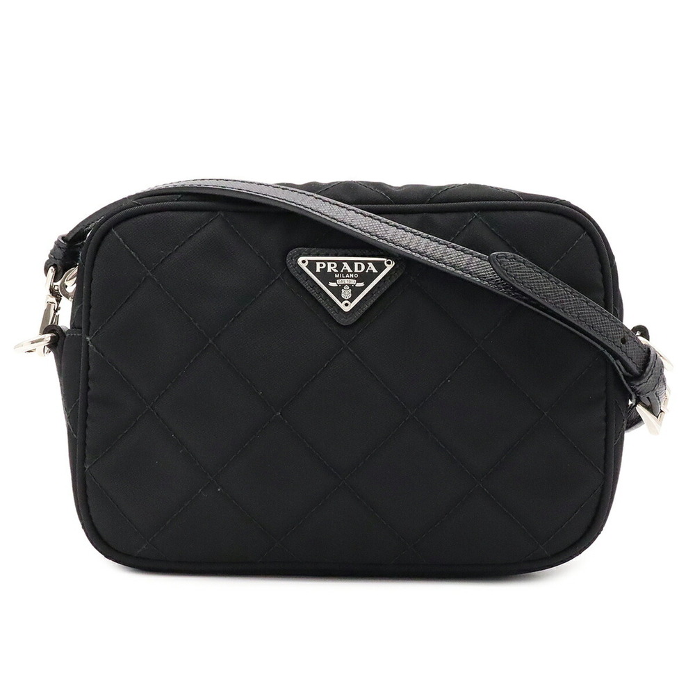 PRADA Tessuto Impunto Triangle Shoulder Bag, Handbag, Pouch, Quilted Nylon, N...